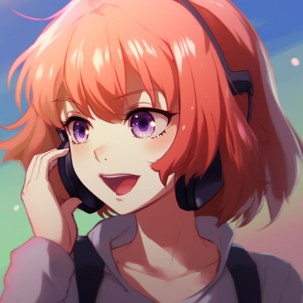 Anime character in a silly pose, cartoonish art style and exaggerated expressions. charming anime pfp funny pfp for discord.