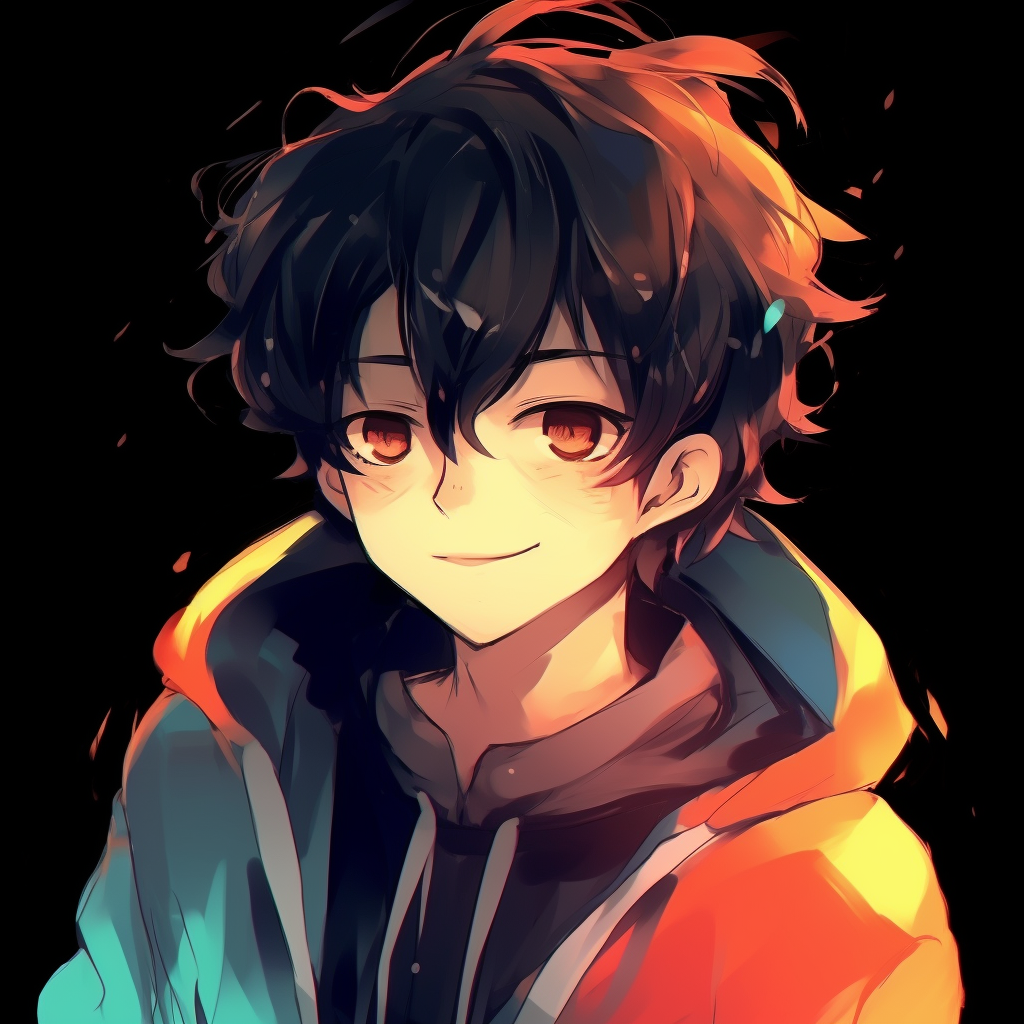 Anime character with a serene stare, expressed through intricate details and muted colors. anime guy pfp styles