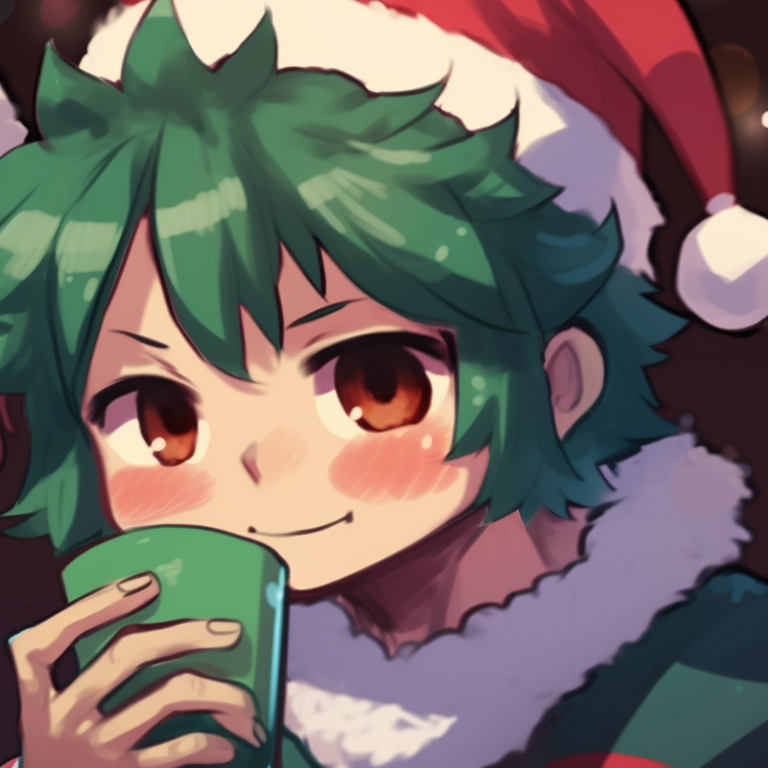 Two characters showcasing their abilities in a snow-covered battlefield, conveying a sense of dynamic motion. my hero academia christmas pfps for monica pfp for discord.