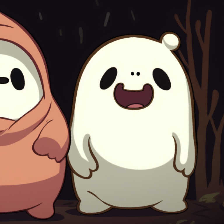 Two characters in matching Halloween outfits, cartoonish art style and vivid colours. we bare bears halloween pfp gallery pfp for discord.