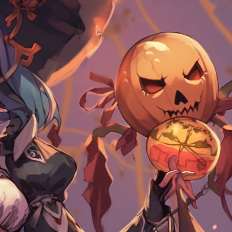 Group of characters in Halloween attire, high detail and dramatic coloring. project sekai halloween themed profile pictures pfp for discord.