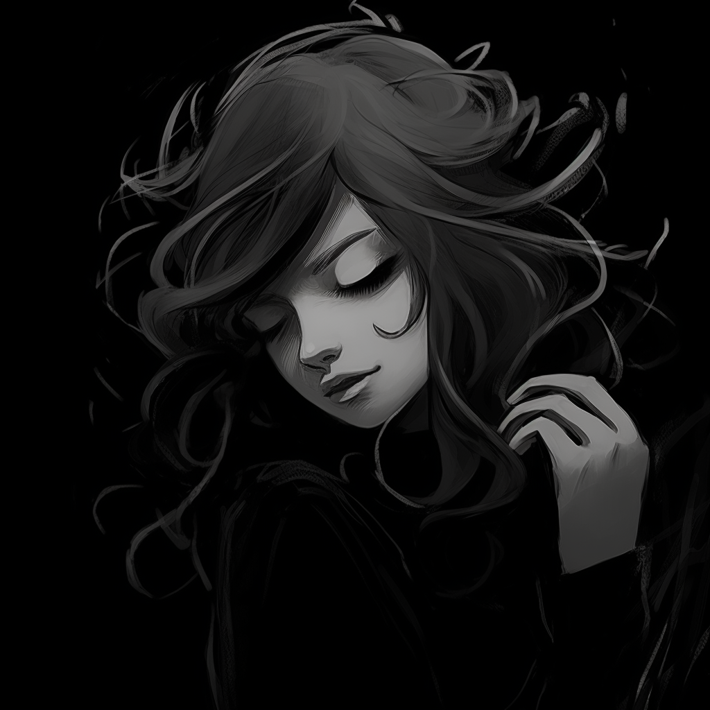 Depicting dark elegance with an ethereal glow, characterized by intricate line work. ethereal dark aesthetic pfp pfp for discord.