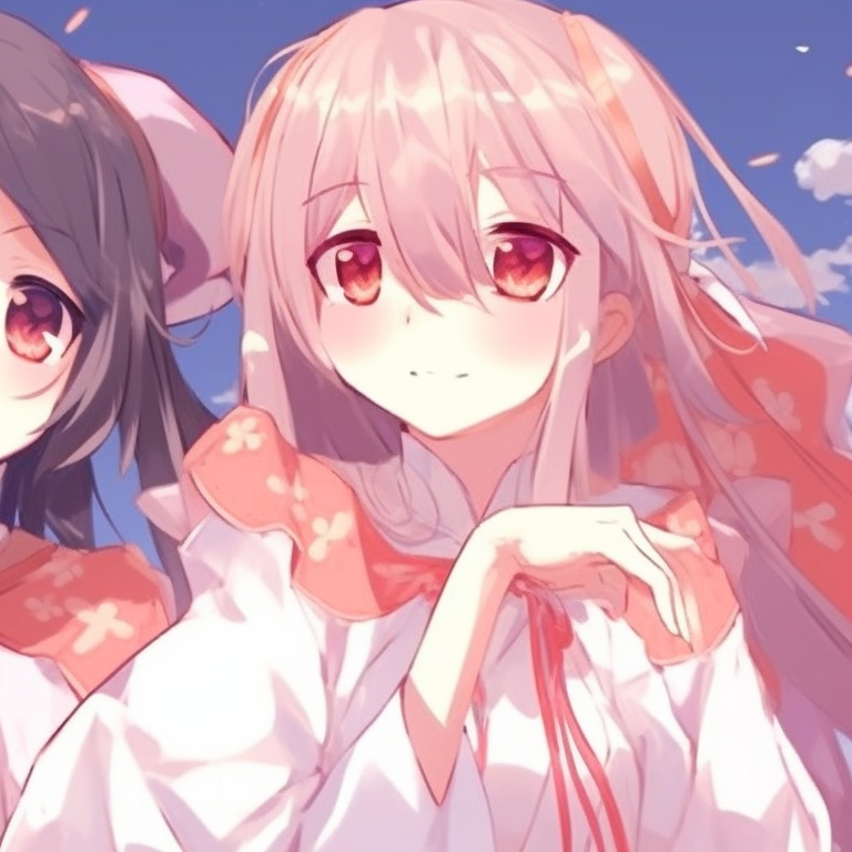 Two characters sitting side by side, staring at a starry sky, hues of blues and blacks. latest trends in matching anime pfp for best friends pfp for discord.