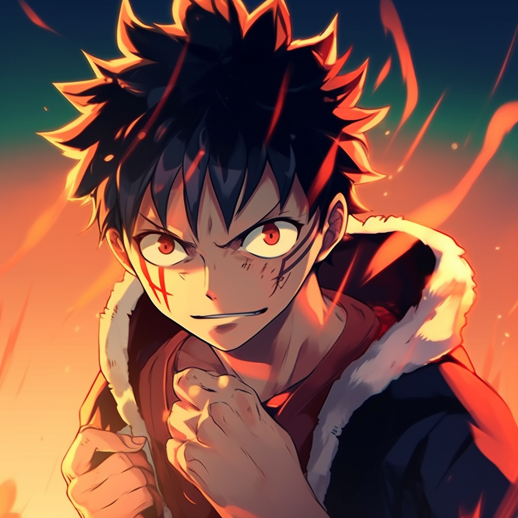 Luffy's wide smile showing his teeth, focuses on joyful character expression. top high quality anime pfp selections