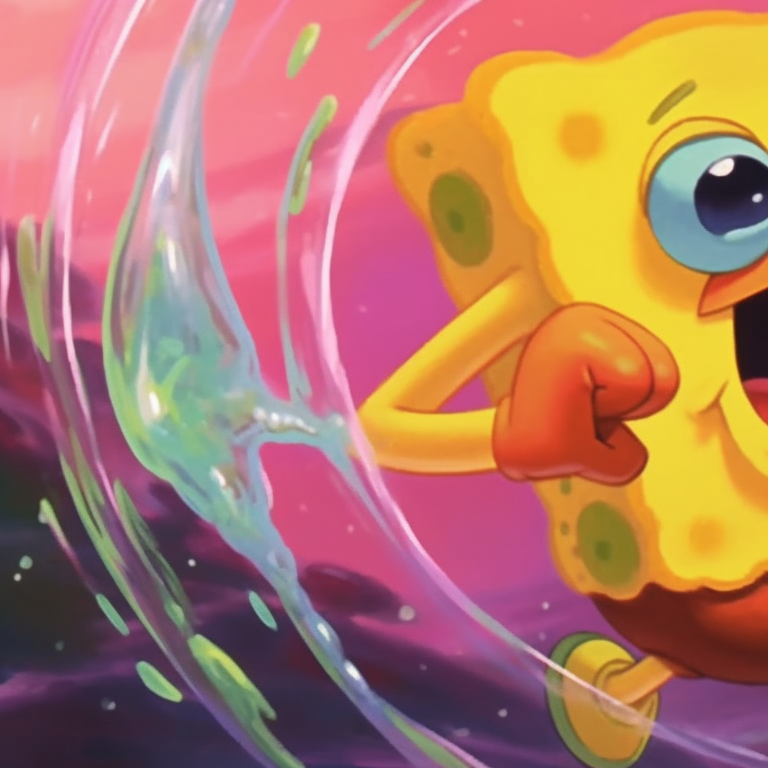 Spongebob and Squidward surrounded by green seaweed, with flat shapes and pop-art style. cute spongebob matching profile picture pfp for discord.