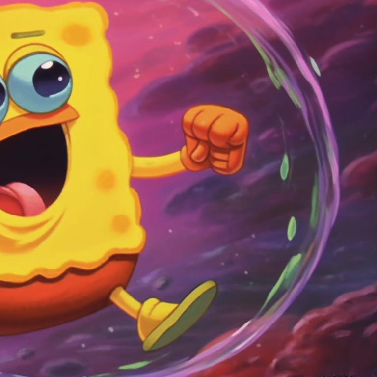 Spongebob and Squidward surrounded by green seaweed, with flat shapes and pop-art style. cute spongebob matching profile picture pfp for discord.