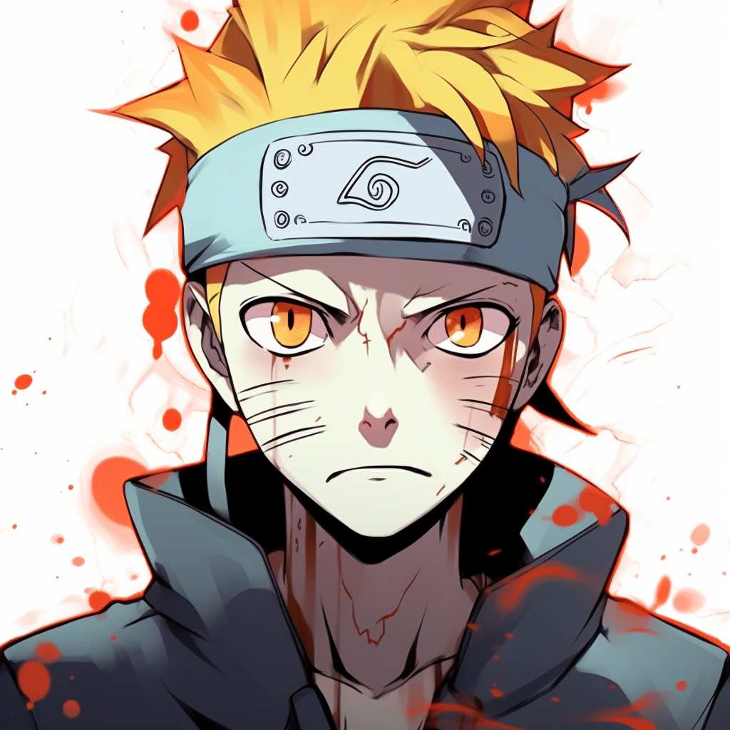 Amusing sketch of Naruto, featuring stylized linework and vibrant orange colors. humorous non-anime pfps