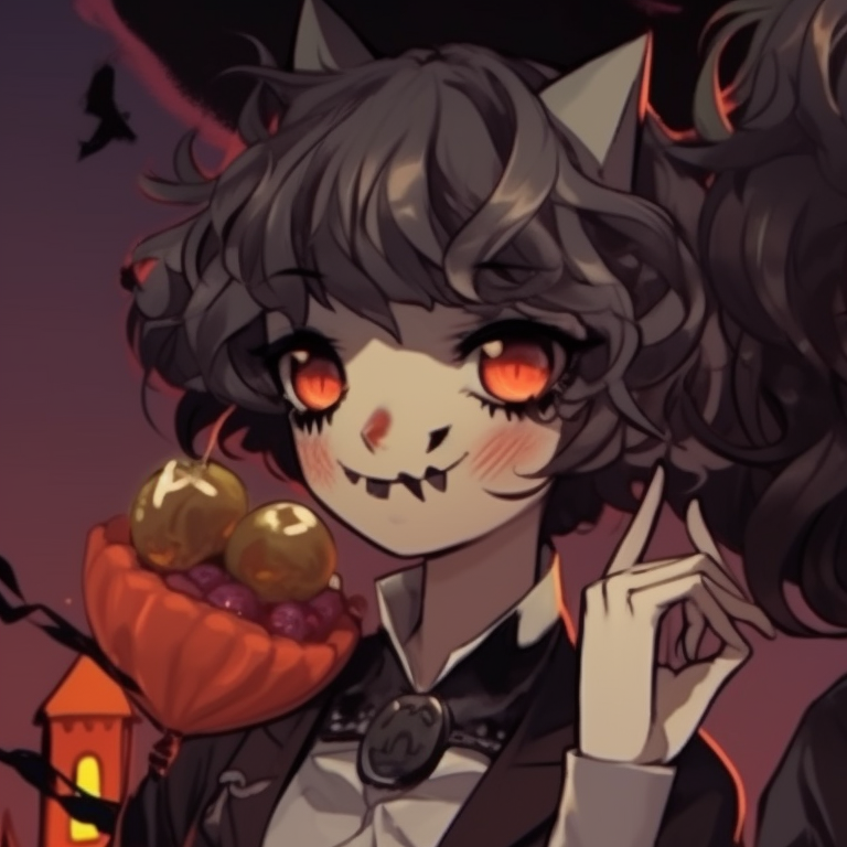 Two characters under a gloomy night sky, evoking a melancholic aura. gloomy halloween - sad matching pfps pfp for discord.