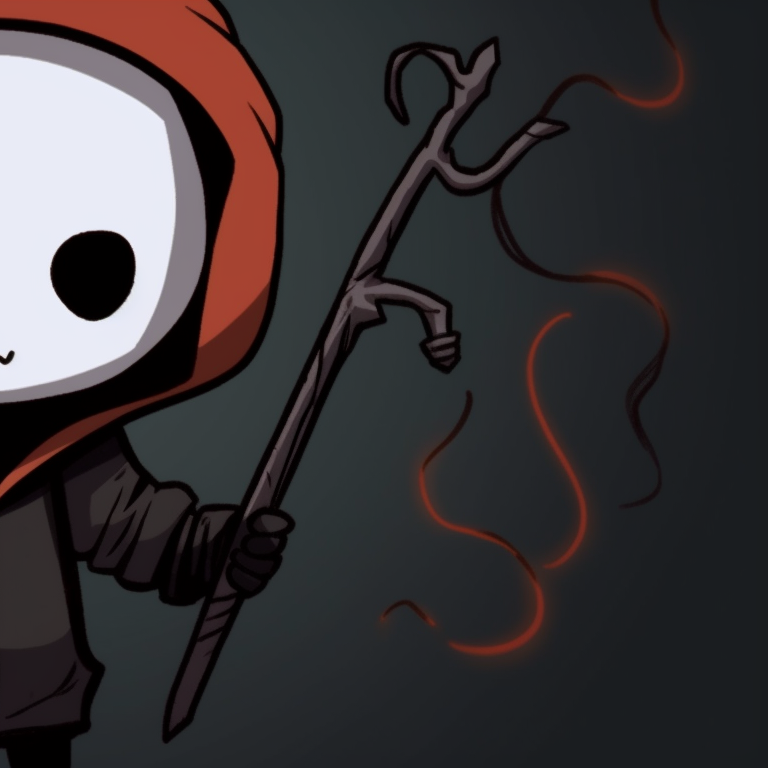 Two stickman characters, vivid pumpkin backdrop, carrying Halloween baskets. stickman pfp with halloween backdrop pfp for discord.