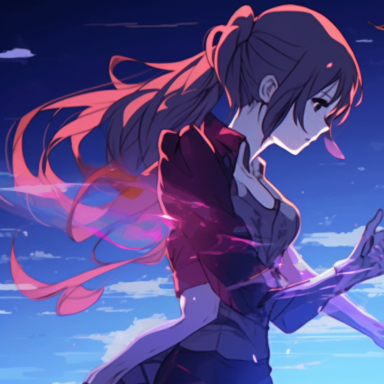 Two characters locked in combat, dynamic lines and bold colors. dynamic gif pfps in matching style pfp for discord.