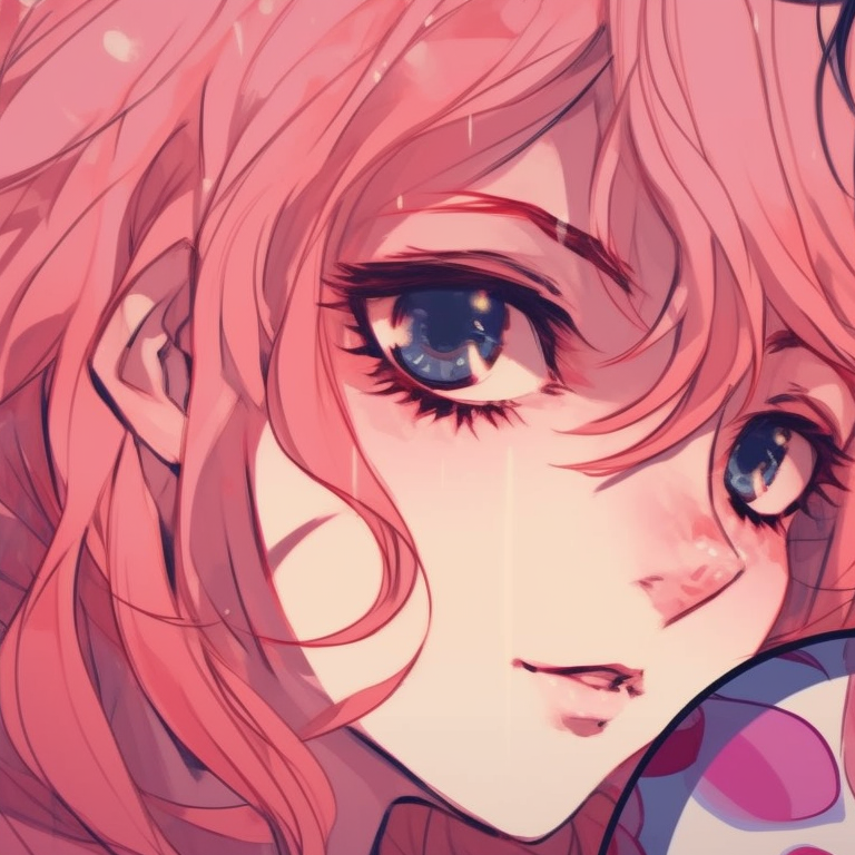 Two characters locking eyes, detailed line work and cool colors. ideal couple pfp matching pfp for discord.