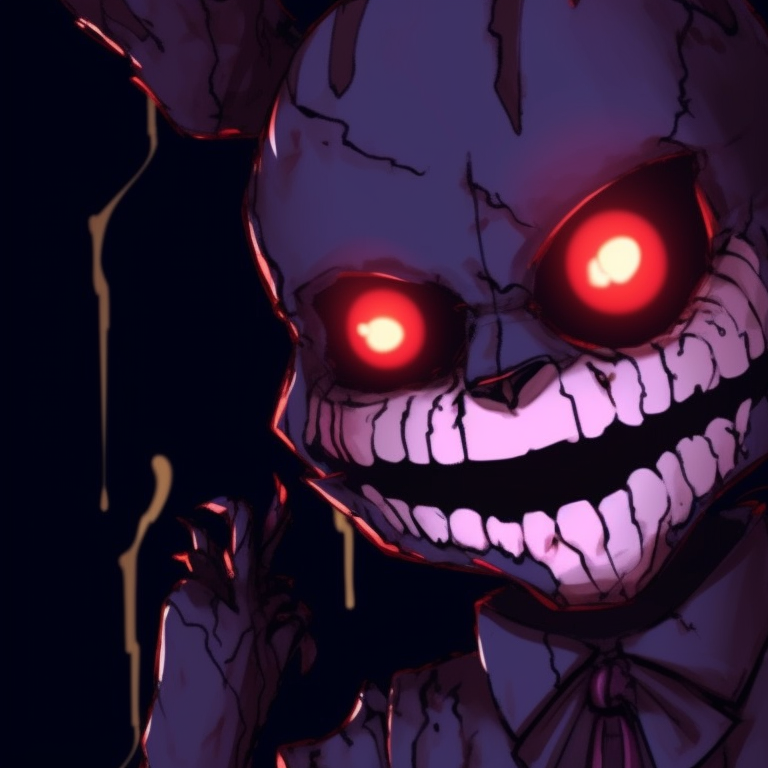 Two FNAF characters, Halloween costumes and ghoulish colors, positioned side-by-side with a haunted house in the backdrop. fnaf pfp halloween designs pfp for discord.