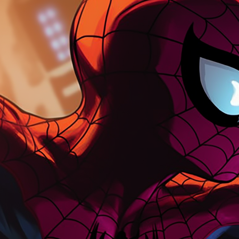 Spider-Man vs Doctor Octopus, dynamic lines and detailed mechanical features. spider man matching pfp styles pfp for discord.