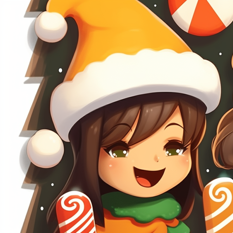 Two characters having a snowball fight, their joy amplified in candy corn bright colors. candy corn styled matching christmas pfp pfp for discord.