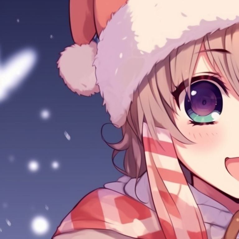 Two characters looking up at the sky, night background with stars and pine trees. versatile christmas pfp for discord pfp for discord.