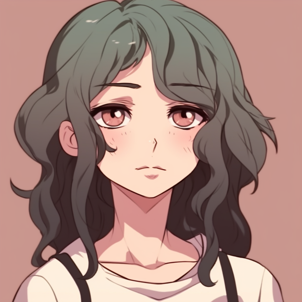 Anime character with crossed eyes, high contrast colors and bold outlines. cute and funny anime pfp pfp for discord.