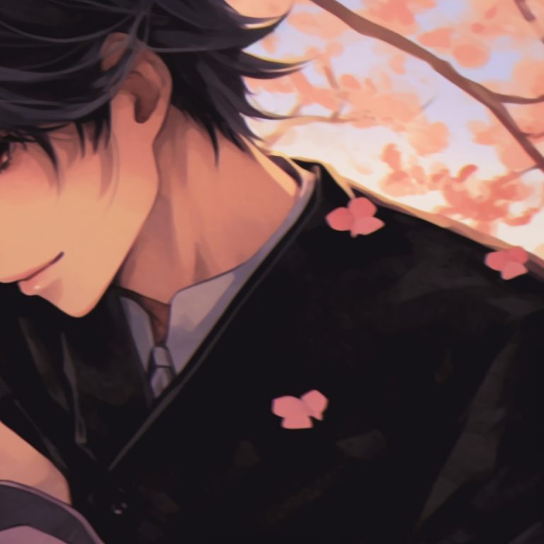 Two characters in classic wedding attire, muted colors and ornate details, posing together. classic matching anime pfp for couples pfp for discord.