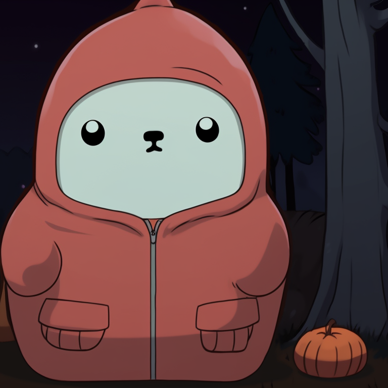 Two characters in costumes, cartoonish art style and night-time setting. we bare bears halloween pfp gallery pfp for discord.
