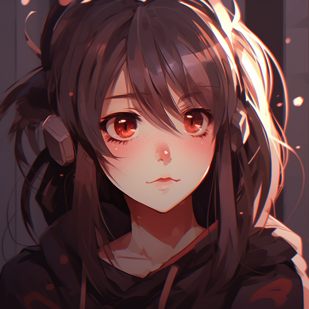 Anime girl caught in a candid moment, realistic movement and vivid hues modern girl anime pfp