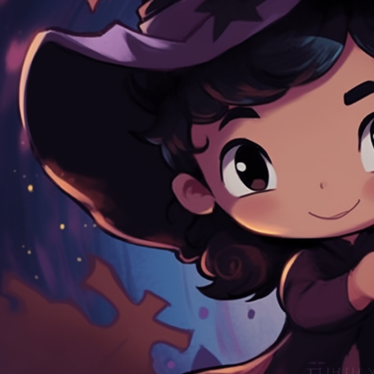 Two characters, one a sorceress and the other a knight, detailed costumes and earthy tones. cute disney halloween matching pfps pfp for discord.