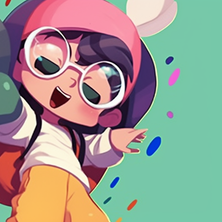 Two characters running within a sunny scenery, featuring warm colors and a sense of motion. innovative pfp cartoons for matching styles pfp for discord.