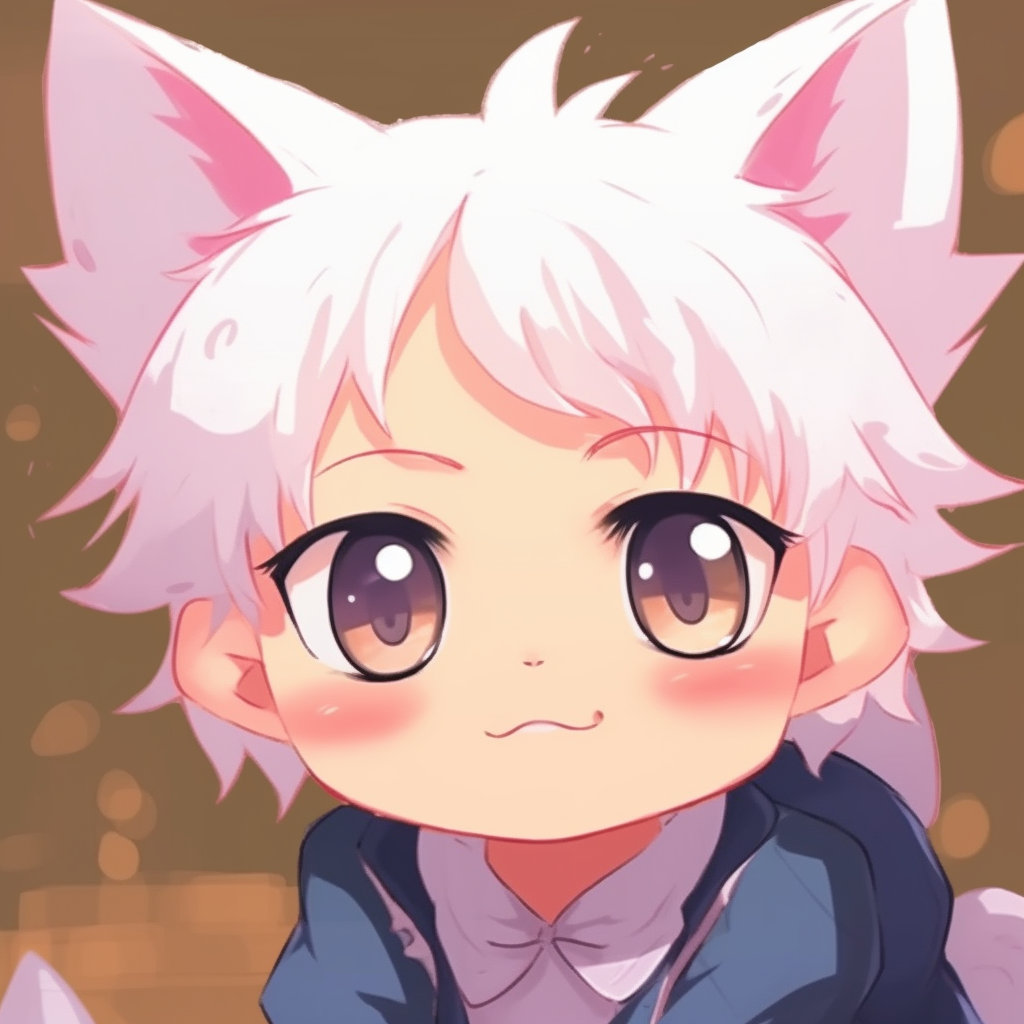 Anime Cat meme with playfully drawn cat features, soft hues and vibrant eyes. anime meme pfp of cutest characters pfp for discord.