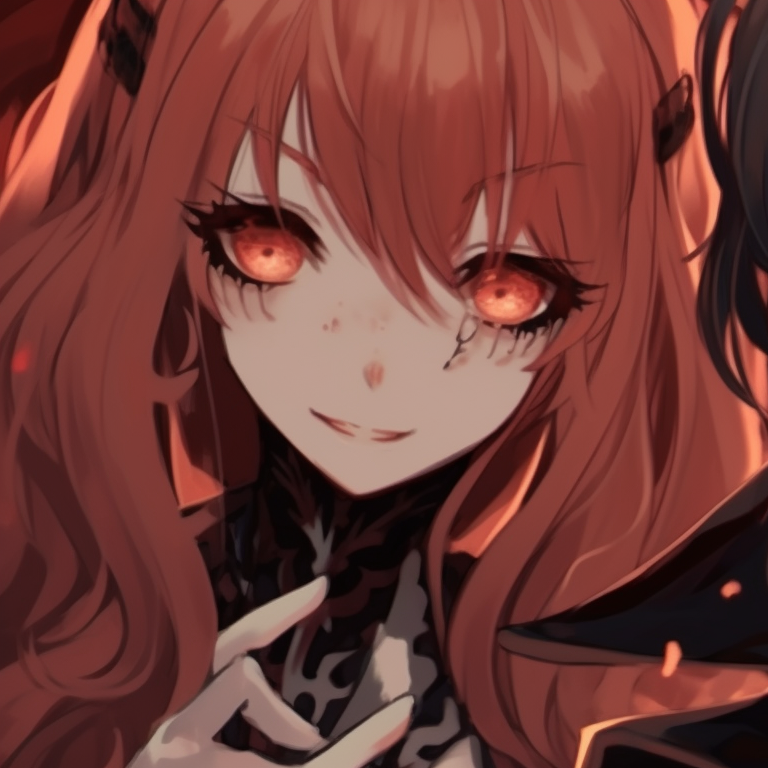 Two characters, witch and vampire attire, intense colors and detailed accessories. jjk matching pfp halloween theme collection pfp for discord.