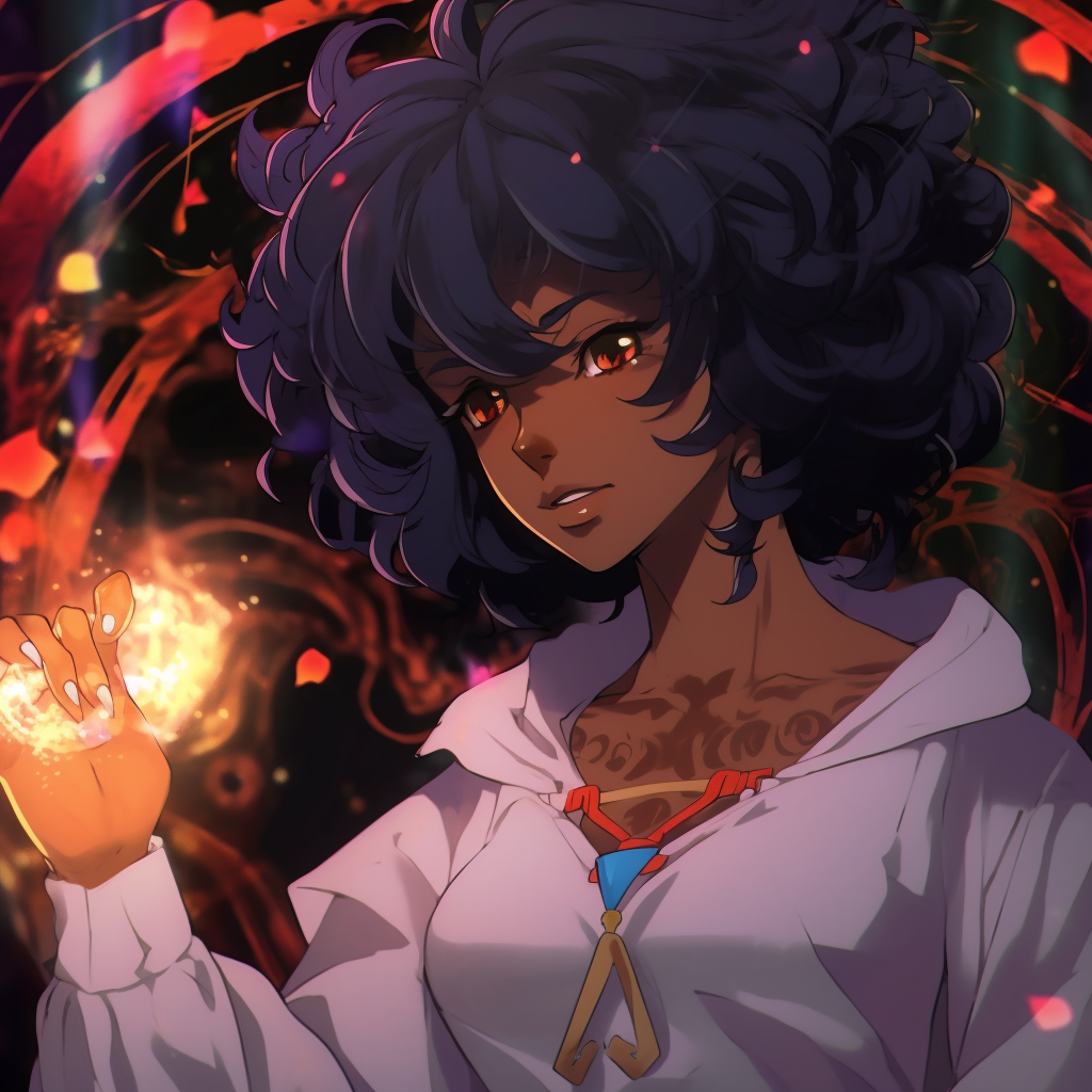 A Black anime knight in a defensive stance, detailed armor and intense expression. inspiring black anime pfp artwork