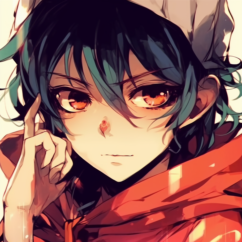 Anime boy wielding magic, detailed spell effects and the use of glowing hues. heroic anime pfp boy manga