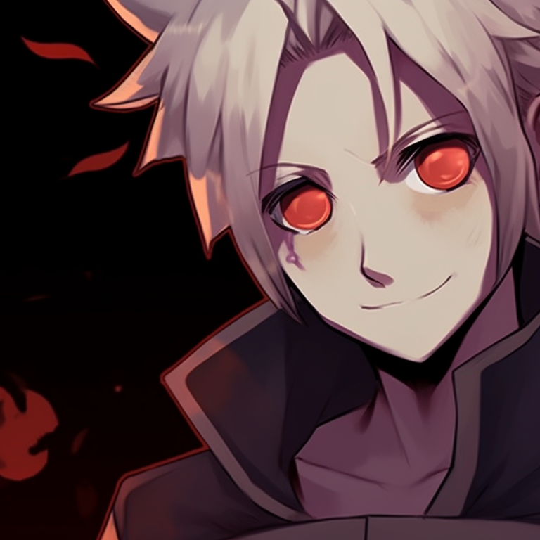 Two Naruto characters depicted in shadowy profiles, facing each other, against a hauntingly beautiful twilight sky. naruto pfp halloween aesthetics pfp for discord.