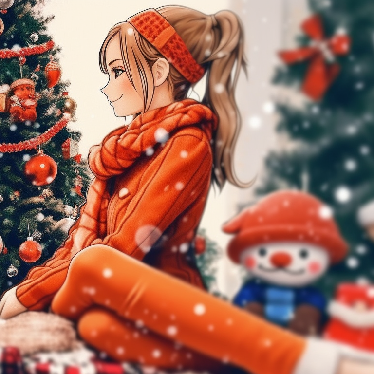 Two characters in a snowy backdrop, serene expressions, soft light and muted colors. essential matching preppy christmas pfp for the season pfp for discord.