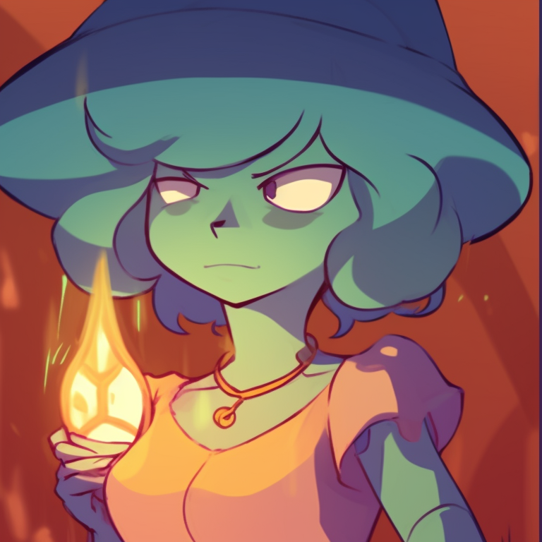 Close up of two characters in matching Halloween accessories, intense expressions and warm colors. steven universe halloween special icons pfp for discord.