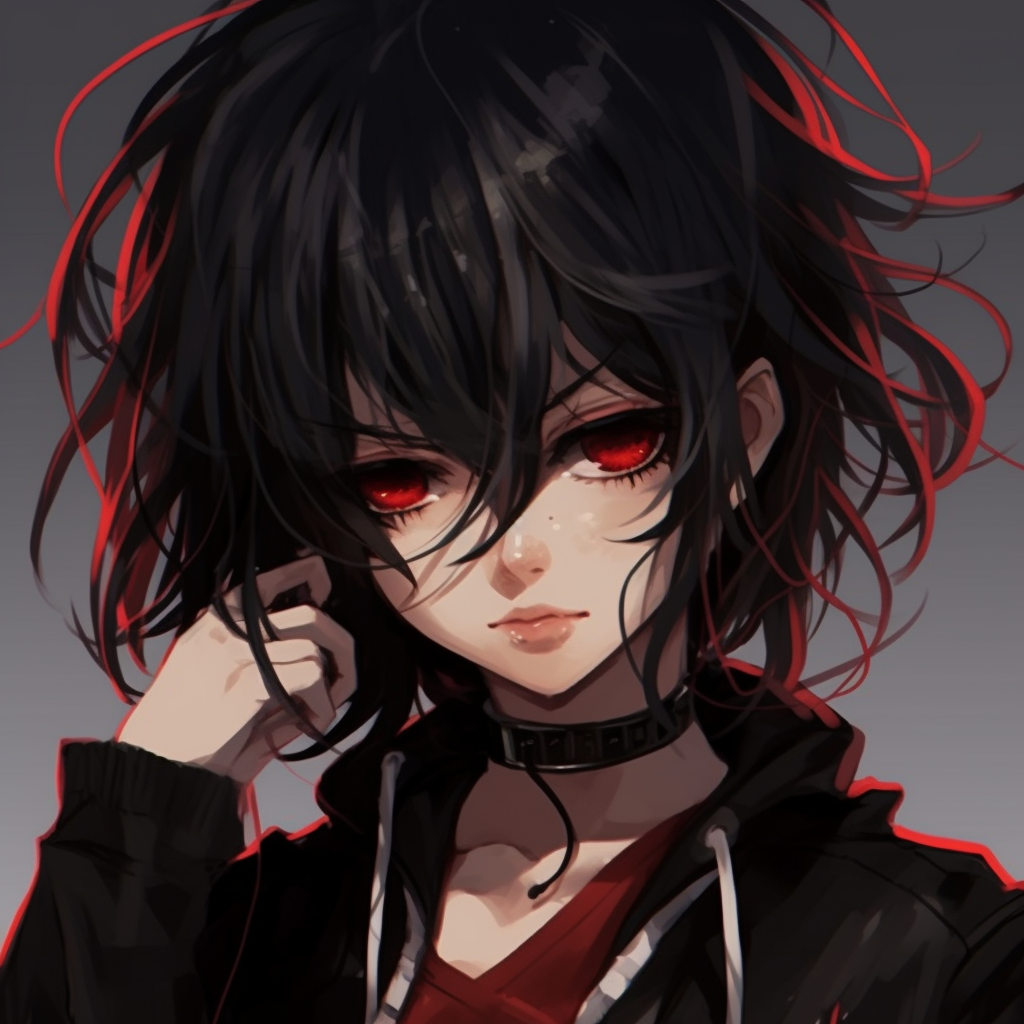 Emo Anime Ronin girl with a sword, dynamic composition with traditional eastern aesthetics. emo pfp anime girls collection