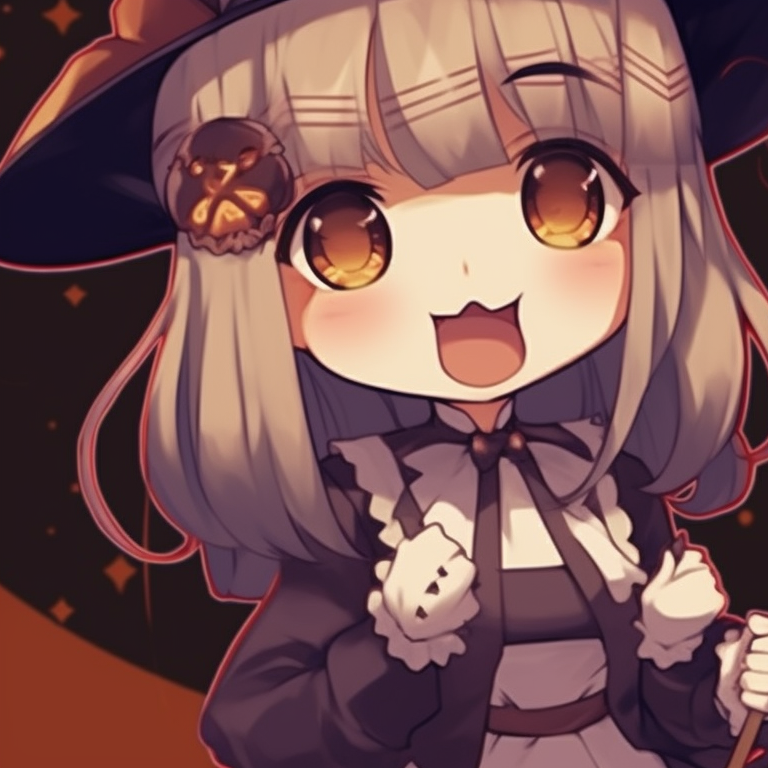 Two girls in twilight lighting, sporting Halloween-themed accessories with cool and soft colors. cute girl anime halloween matching pfp pfp for discord.