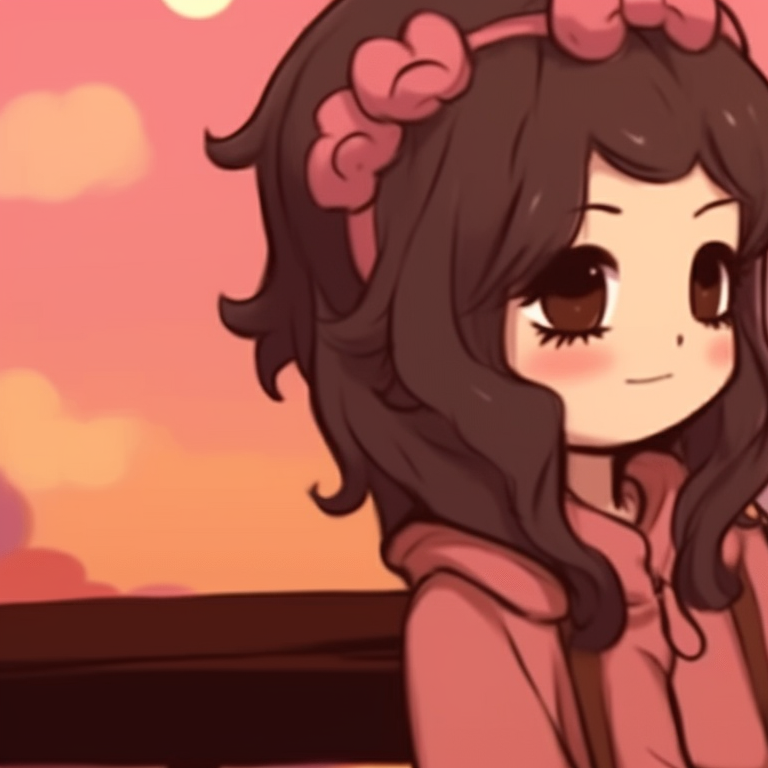 Two characters in matching outfits, soft colors, and a cute picnic setup. hello kitty girl theme matching pfp pfp for discord.