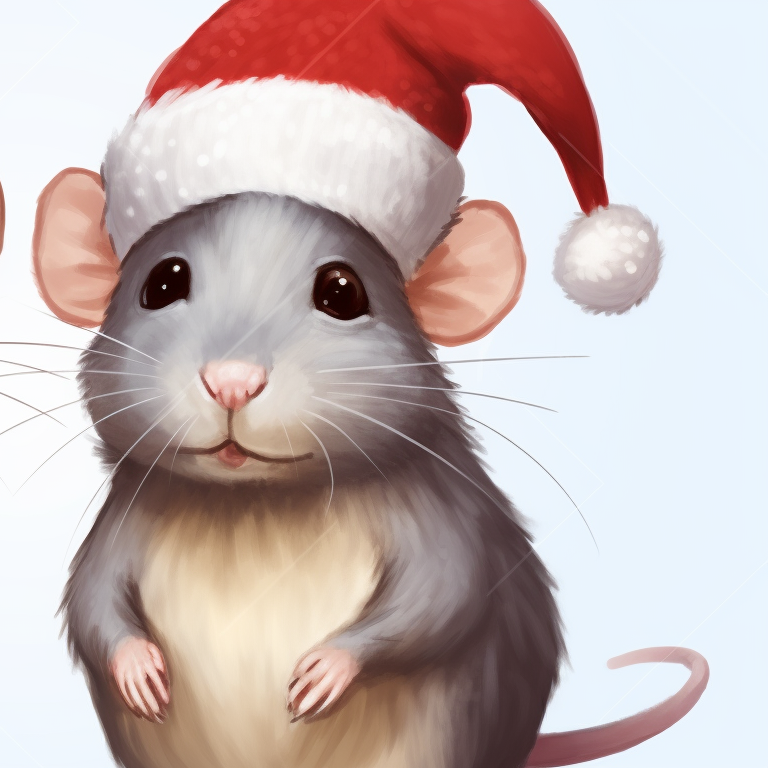 Two characters sharing a cheese piece, holiday elements in the background. festive rodent matching christmas rat pfp pfp for discord.