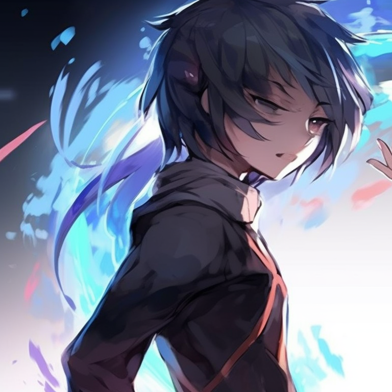 Two characters, intense expressions, dark surround with contrasting bright center. best matching pfp selections for best friends pfp for discord.