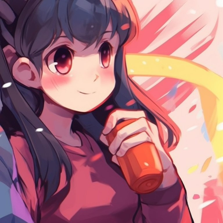 Two characters with contrasting color themes, holding each other's hands, soft colors and emotions evident in their eyes. best friend's matching pfp pfp for discord.