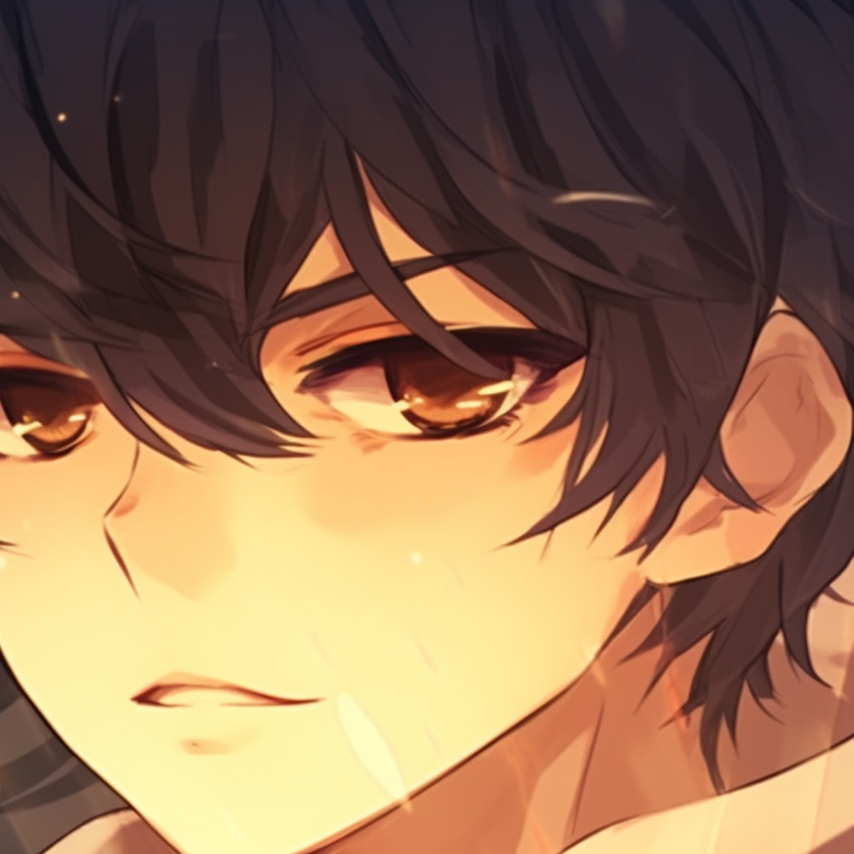 Two characters, soft color tones and floral backdrop, sharing an intimate moment. bl matching pfp creator pfp for discord.