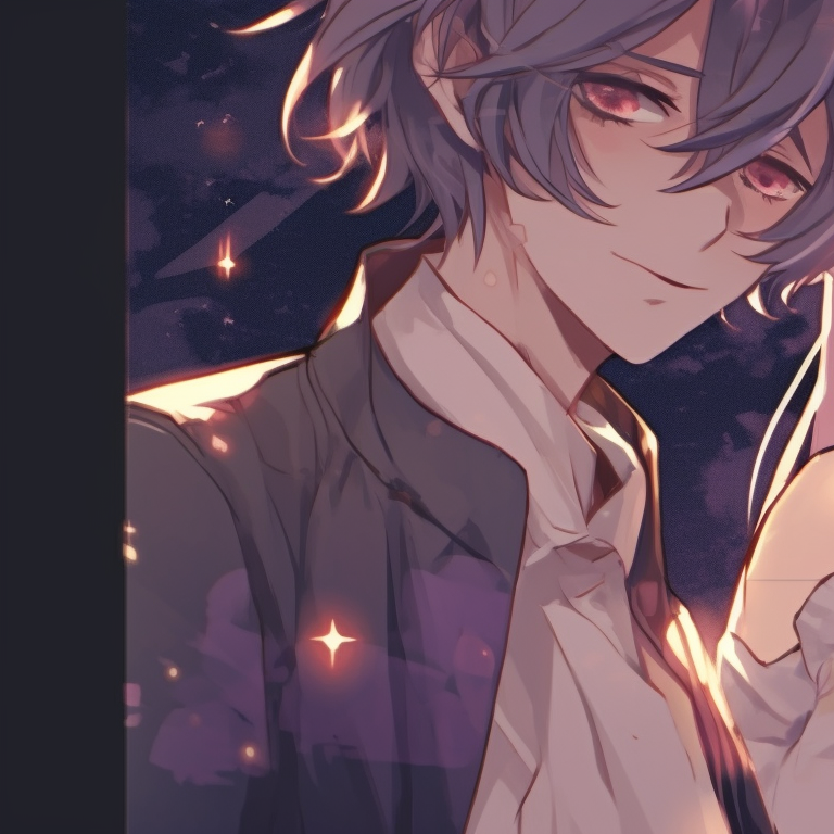 Two characters under a full moon, pastel shades and a subtly eerie undertone. oshi no ko character-inspired halloween pfp pfp for discord.