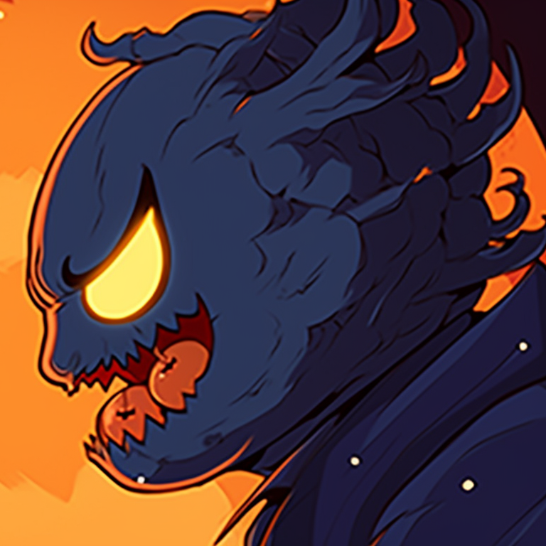 Two characters, one embodying the moon, one the sun, both in monstrous forms. iconic movie character matching meme pfp halloween theme pfp for discord.