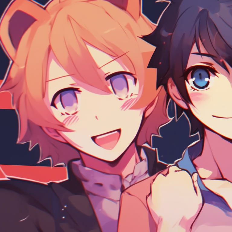 Four characters holding umbrellas, muted colors and raindrops, slipping on a banana peel. funny matching pfp for 4 friends pfp for discord.