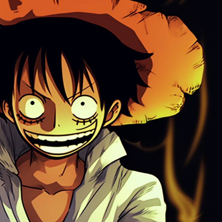 Close-up of Luffy and Zoro, moonlit faces with strong shadow work and intense gazes vibrant luffy and zoro halloween theme pfp pfp for discord.