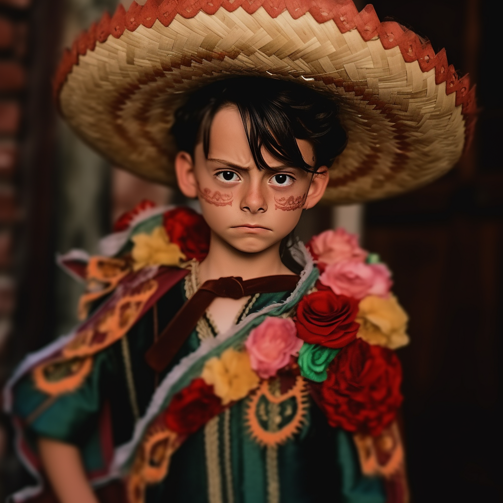 Boy dressed for the Day of The Dead festival, macabre details and striking contrast. stylish mexican pfp boys pfp for discord.