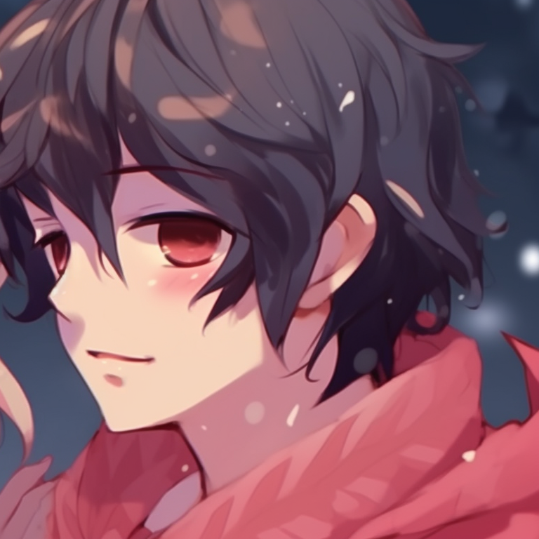 Two characters roasting chestnuts, warm earth tones, matching festive sweaters. matching cute christmas pfp aesthetic ideas pfp for discord.