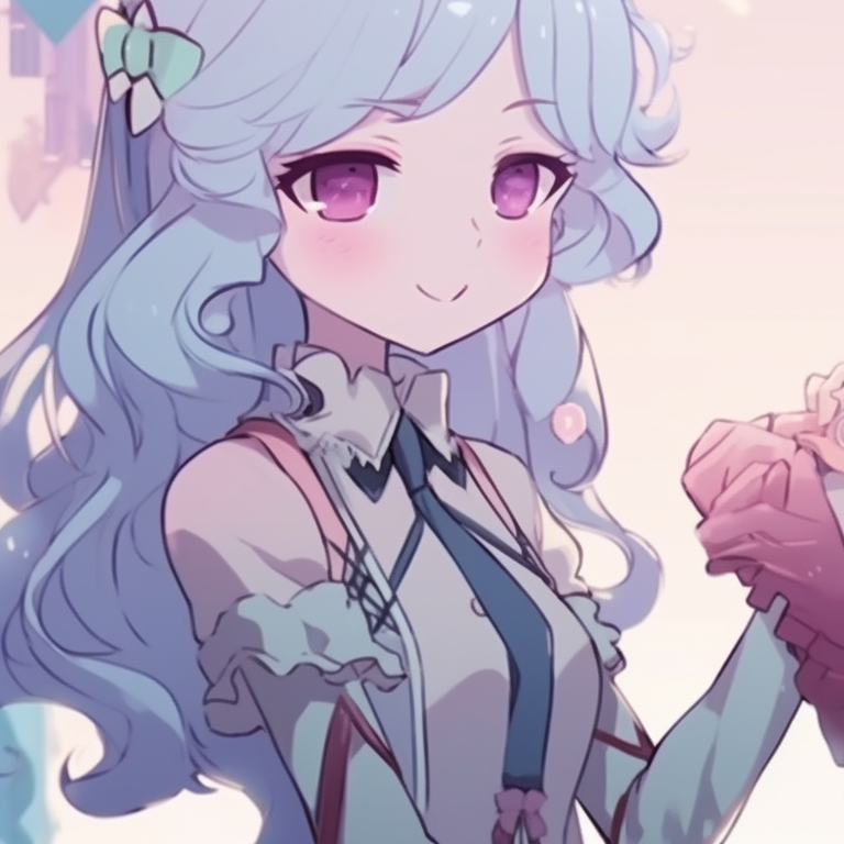 Four characters, warm orange and pink hues, with a dreamy sky in the background. girly matching pfp for 4 friends pfp for discord.