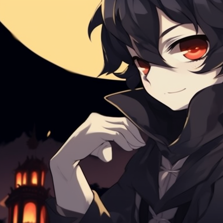 Silhouettes of two characters, contrasting neon color highlights, modern art style. spooky halloween pfp matching pfp for discord.