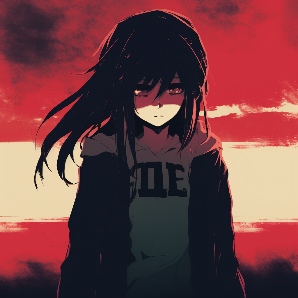Backlit image of a sorrowful anime girl, with a monochrome color scheme and hazy light effects. depressed anime girl pfp collection pfp for discord.