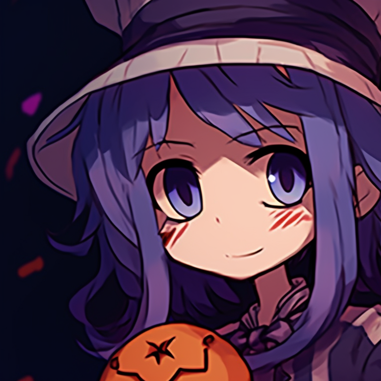 Silhouettes of two characters against a full moon backdrop, while costumes are shadowed, noticeable are pointy witch hats and capes. meme matching pfp with a spooky halloween theme pfp for discord.