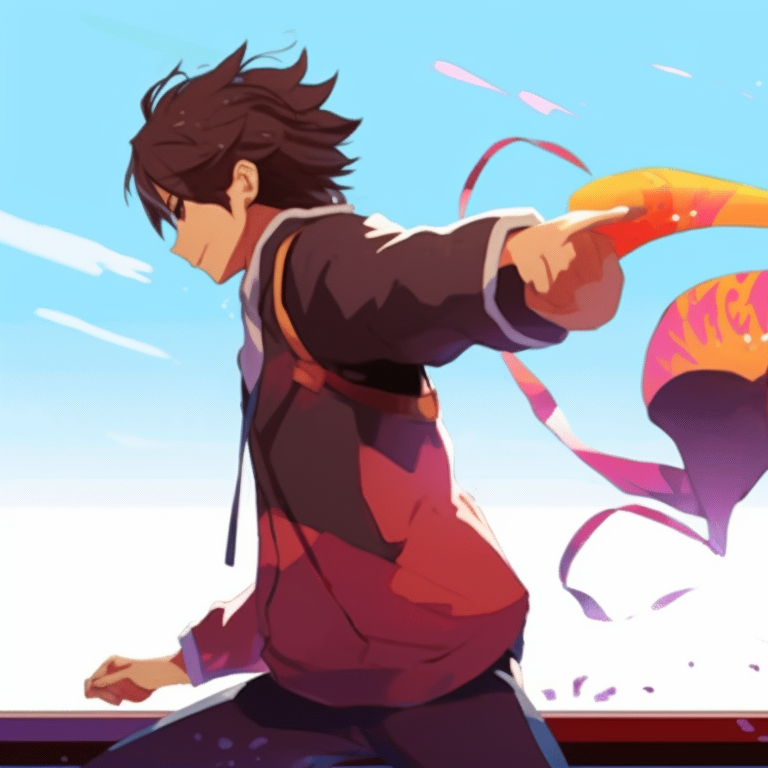 Two characters assisting each other, fluid movement and a close-knit aura. inspirational matching gif pfp pfp for discord.